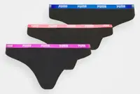 Chiloți de damă Puma String 3p roz-orhidee-albastru Mix