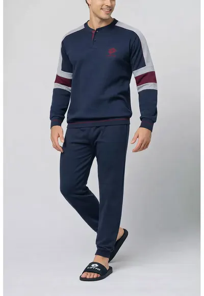 Pijama barbati LP2131C - set 2 piese - bumbac - Bleumarin