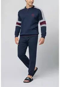 Pijama barbati LP2131C - set 2 piese - bumbac - Bleumarin