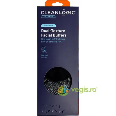 Bureti Reutilizabili pentru Curatarea Tenului Sensibil, cu Doua Texturi, Infuzati cu Carbune Bath & Body 3buc