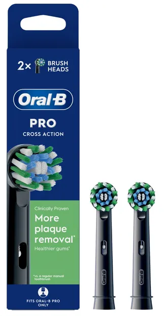 Capete de rezervă Oral-B - Cross Action, 2 bucăți, negru