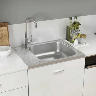 vidaXL Chiuvetă bucătărie cu scurgător, argintiu 600x500x155 mm oțel