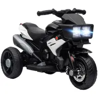 HOMCOM Motocicletă Electrică pentru Copii 3-5 Ani, max. 25 kg, 3 Roți, Lumini și Sunete, Baterie 6V, Negru, 86x42x52 cm | Aosom Romania