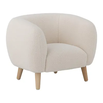 Fotoliu de copii alb cu tapițerie din țesătură bouclé Cade – Bloomingville Mini