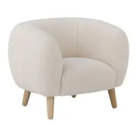 Fotoliu de copii alb cu tapițerie din țesătură bouclé Cade – Bloomingville Mini