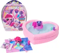 Set de joacă Hatchimals Alive - Neon Rainbow Bestie Pool Party, cu 14 accesorii