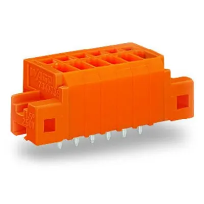 PCB terminal block; 1.5 mm²; Pin spacing 3.81 mm; 4-pole; CAGE CLAMP®; clamping collar; 1,50 mm²; orange