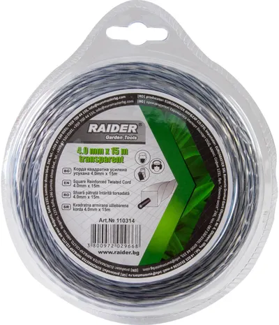 Sfoară pentru trimmer Raider - 110314, Pătrată întărită , 4.0 mm х 15 m