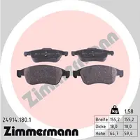 Set placute frana fata Zimmermann 24914.180.1 Dacia, Renault, Nissan