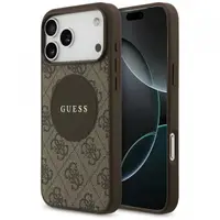 Husa MagSafe pentru Apple iPhone 17 Pro Max, Guess, 4G Circle Classic Logo, Maro