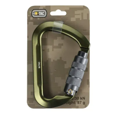 Carabiniera M-TAC 10 cm cu blocare Bayonet (Keylock) – 30 kN - ARMY GREEN