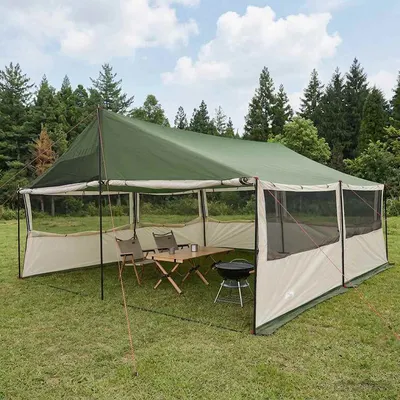 vidaXL Cort de Familie Verde 600 x 400 x 268 cm Poliester și oțel