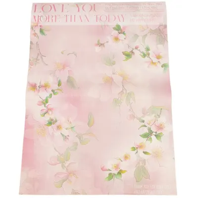 Foi de ambalat decorative model floral vintage - roz (set 10 buc) - Default Title