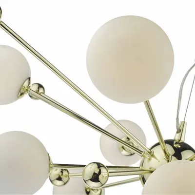 Lampa suspendata Ursa 10 Light Pendant Polished Gold Opal Glass