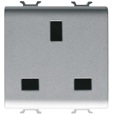 Priza 2M standard britanic Gewiss Chorus GW14296, titan
