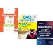 Pachet Bacalaureat 2026. Limba si literatura romana, Matematica si INFORMATICA. Limbaj C++. Teste rezolvate Mate-Info