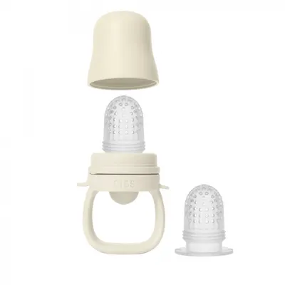 Dispozitiv de hranire Bibs Baby Feeder cu 2 tetine din silicon Ivory