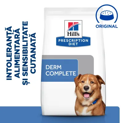 HILL'S Prescription Diet Derm Complete, dietă veterinară câini, hrană uscată, afecțiuni dermatologice HILL'S Prescription Diet Derm Complete, dietă veterinară câini, hrană uscată, piele & blana, 1.5kg