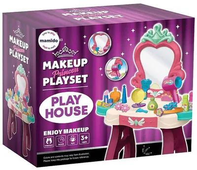 Masă de toaletă pentru copii Raya Toys - Prințesă, cu 15 elemente