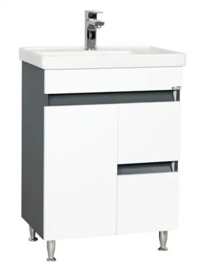 Set Baza front MDF si Lavoar seria 288, 60 cm, alb + antracit