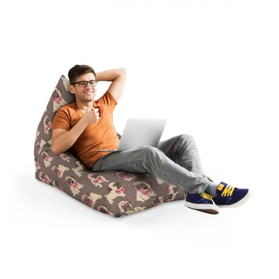Fotoliu Puf Bean Bag tip Lounge Pugs cu ochelari