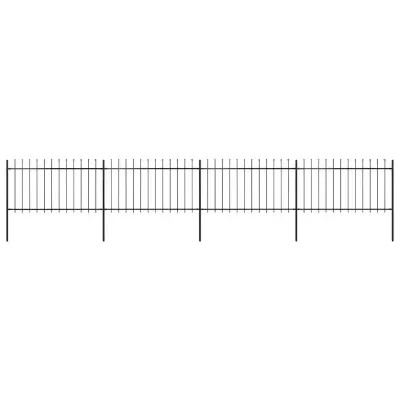 vidaXL Gard de grădină cu vârf tip suliță din oțel 671 x 100 cm, negru