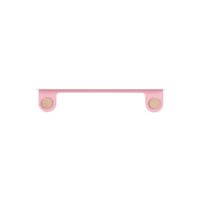 Raft de perete din oțel și detalii din lemn de stejar, cu 2 cârlige Gazzda Hook, lungime 70 cm, roz