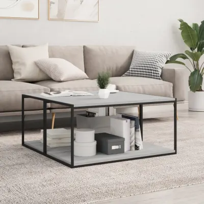 vidaXL Rafturi de perete, 4 buc., gri sonoma, 80x40x1,5 cm, lemn