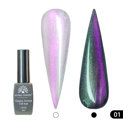 Ojă semipermanentă Galaxy Aurora Cat Eye Global Fashion, 8ml, 001(FARA TPO) Engros