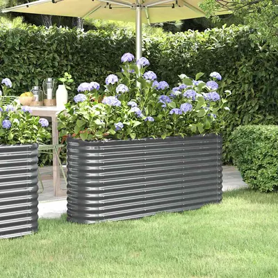 vidaXL Strat înălțat grădină 152x40x68 cm oțel galvanizat