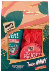 Dirty Works Set de cadou Take Away, 2 piese + Burete de baie