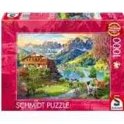 Puzzle 1000 piese, Vacanta in Muntii Dolomiti, Schmidt