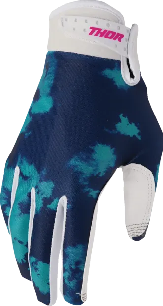 Manusi copii atv cross Thor LaunchMode Bleach, culoare turcoaz, marime YM