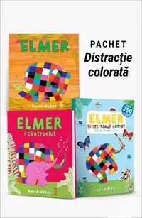 Pachet Distracție colorată. Elmer și vântul/Elmer și cântecelul/Elmer se distrează copios