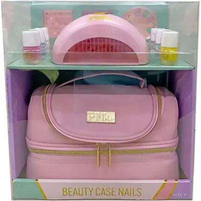 Set manichiura copii - cu geanta si accesorii pentru unghii - Pink It