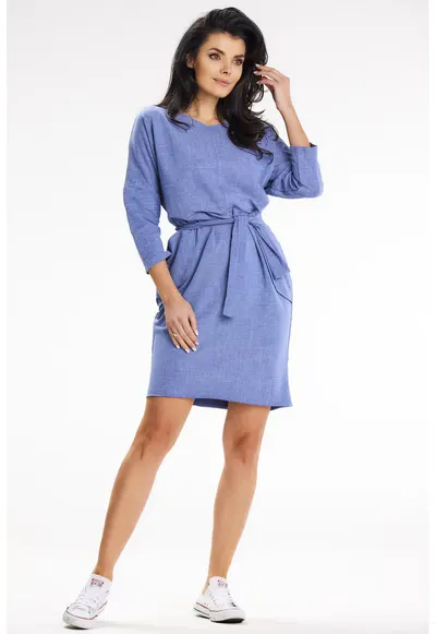 Scurta Rochie Maneca trei sferturi Bumbac A654