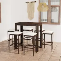 Gossi set mobilier bar de gradina cu perne, 7 piese, maro, poliratan