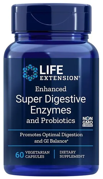 Enhanced Super Digestive Enzymes and Probiotics, 60 capsule, Life Extension