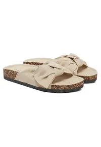 Papuci dama - textil - bej - confortabil