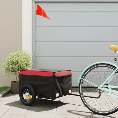 Gossi remorca pentru biciclete, negru si rosu, 30 kg, fier
