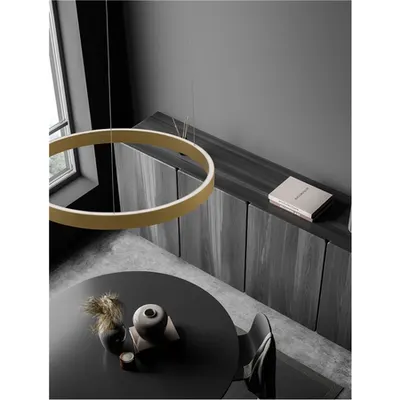 Lampa suspendata ELOWEN Brushed Auriu Aluminiu & Acrylic LED 60 Wat 220 Volt 2552Lm 3000K IP20 sus & jos Deschis