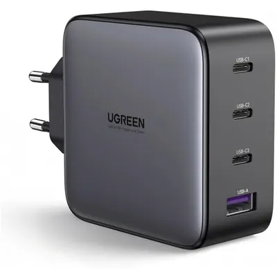 Incarcator Retea UGREEN CD226, 100W, 5A, 1 x USB-A - 3 x USB-C, Negru