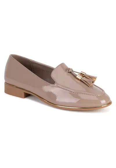 Mocasini dama - bej - material sintetic - design clasic
