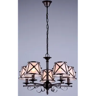 Candelabru House Country,5 x E14, 230V, D.68cm,H.44 cm,Maro inchis