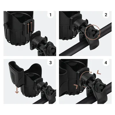 Suport 2 in 1 pentru pahar si telefon Sipo Negru universal