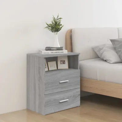 vidaXL Noptiere, 2 buc., gri sonoma, 50x32x60 cm