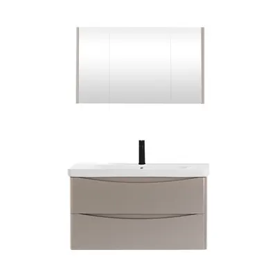 Set mobilier baie Zen suspendat 3 piese bej 100 cm