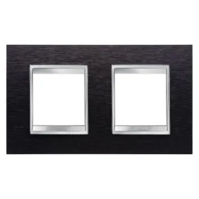 Placa ornament CProiector HORUS LUX international - IN METAL - 2+2 modul HORIZONTAL - ALUMINIUM BLACK - CProiector HORUS