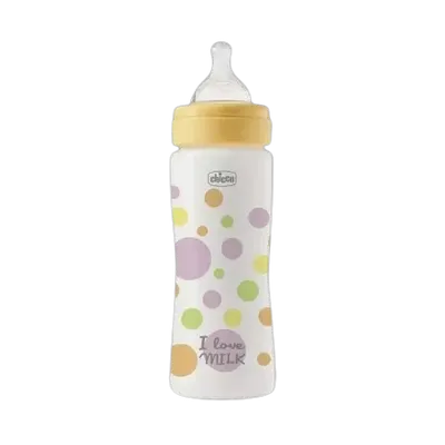 Biberon cu tetina din silicon si flux rapid Perfect Easy Fetite 4 luni+, 330ml, Chicco