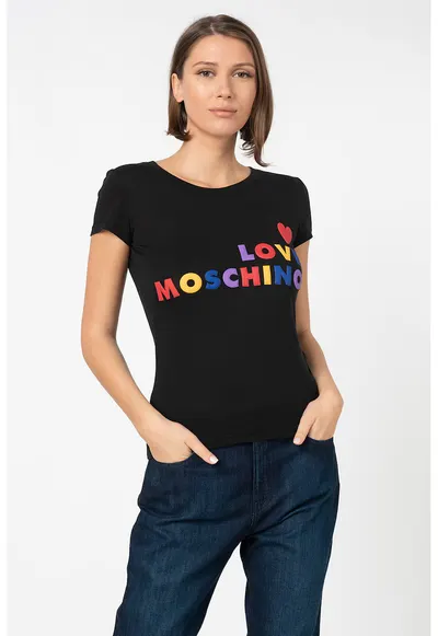Tricou cu aplicatii logo cauciucate - Rosu/Negru/Albastru